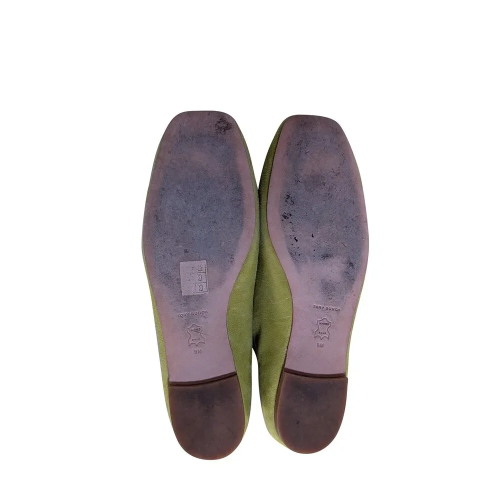 Tory Burch - Green Suede Flats Sz 9